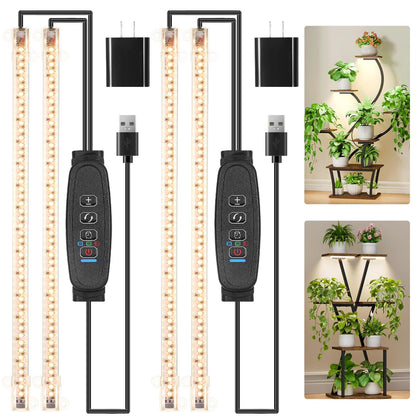 RWNTao 13-inch LED grow light strip top view for compact indoor gardening