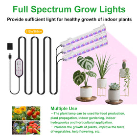 RWNTAO 7.8'' three-head LED grow light side view for versatile placement