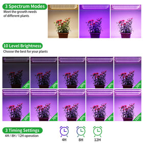 RWNTAO 7.8'' LED grow light bar close-up shows red, blue, and yellow LEDs