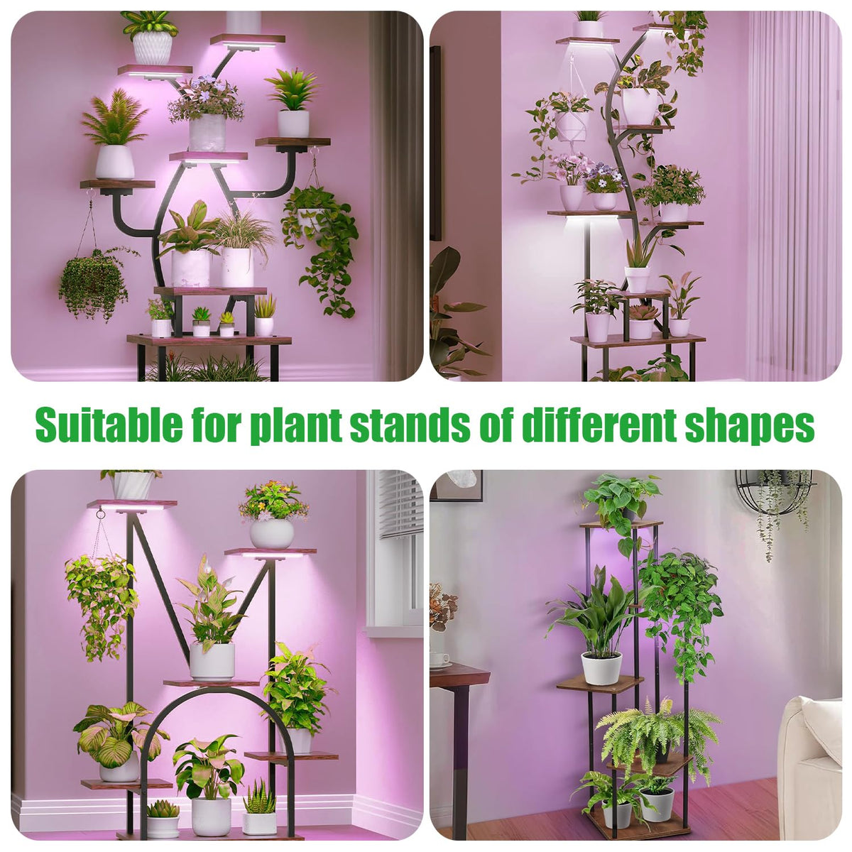 RWNTAO 7.8'' grow light on a plant shelf demonstrates compact fit