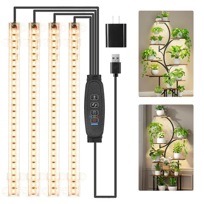 RWNTAO 8.6-inch LED grow light strip focuses light for efficient indoor plant growth.
