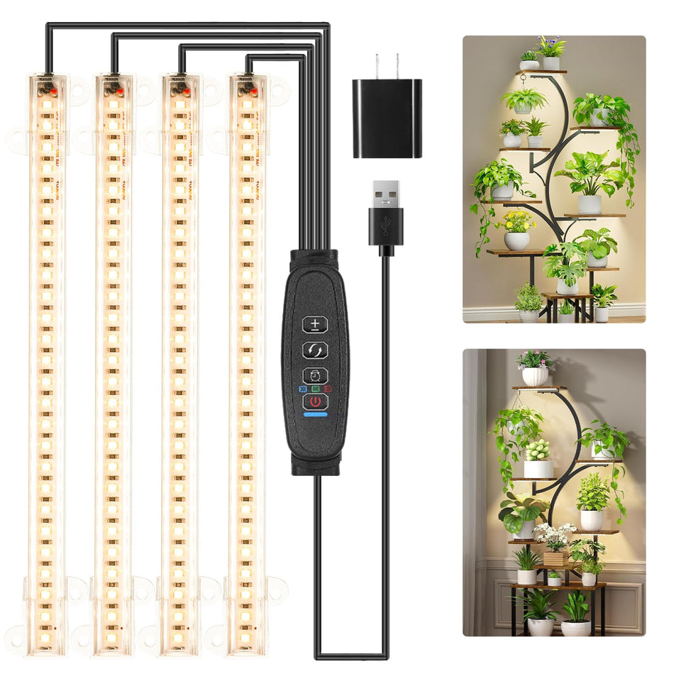 RWNTAO 8.6-inch LED grow light strip focuses light for efficient indoor plant growth.