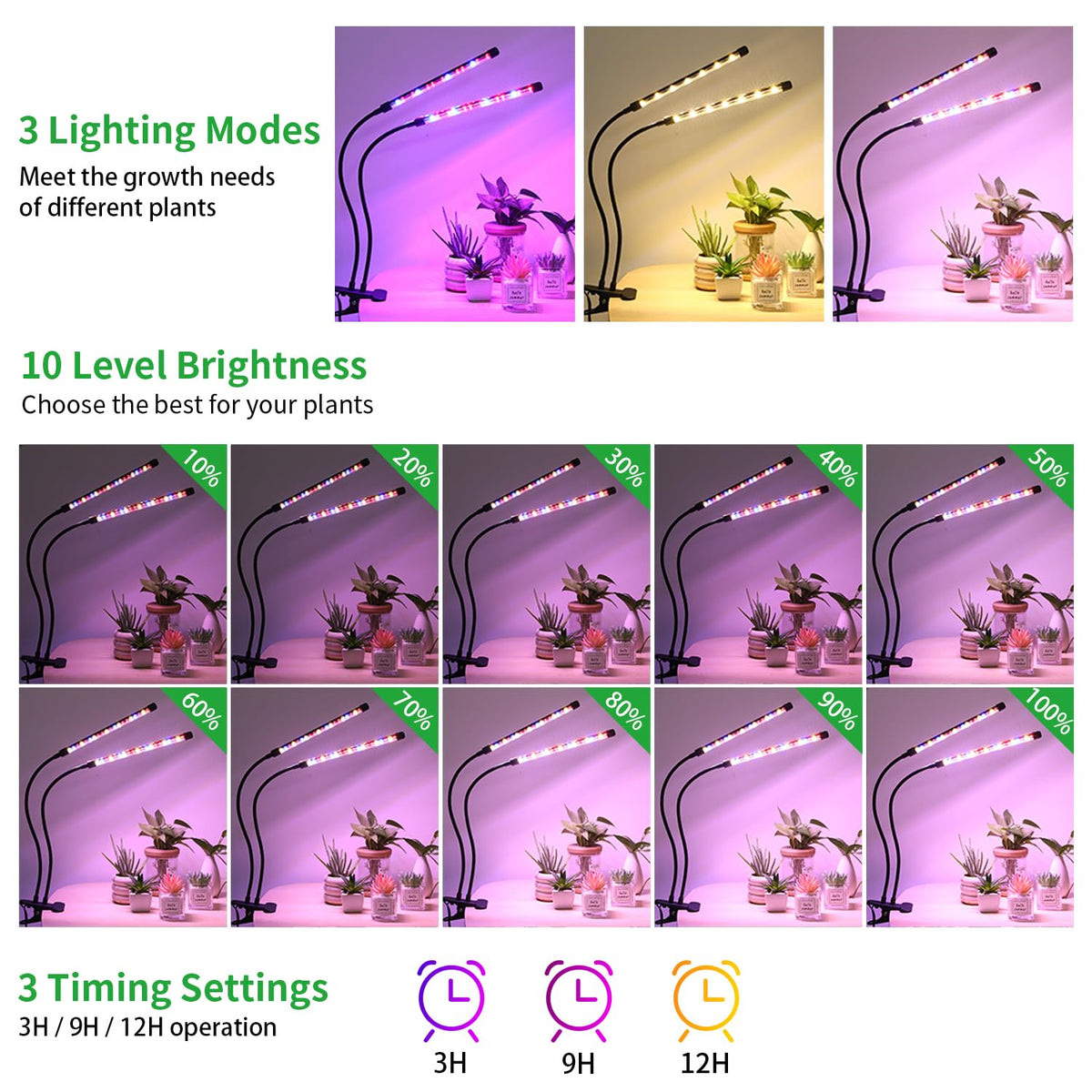 RWNTAO adjustable gooseneck clip enables precise lighting angles