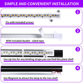 RWNTAO LED grow light strip aluminum clamp base keeps placement secure