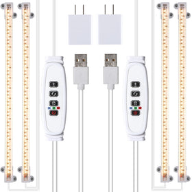 RWNTAO two-strip growing lamp 2-pack, wide-angle setup for indoor plants boosts growth
