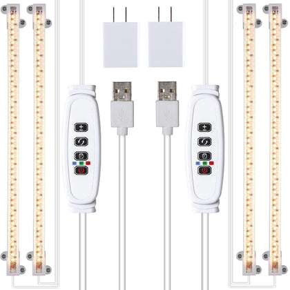 RWNTAO two-strip growing lamp 2-pack, wide-angle setup for indoor plants boosts growth