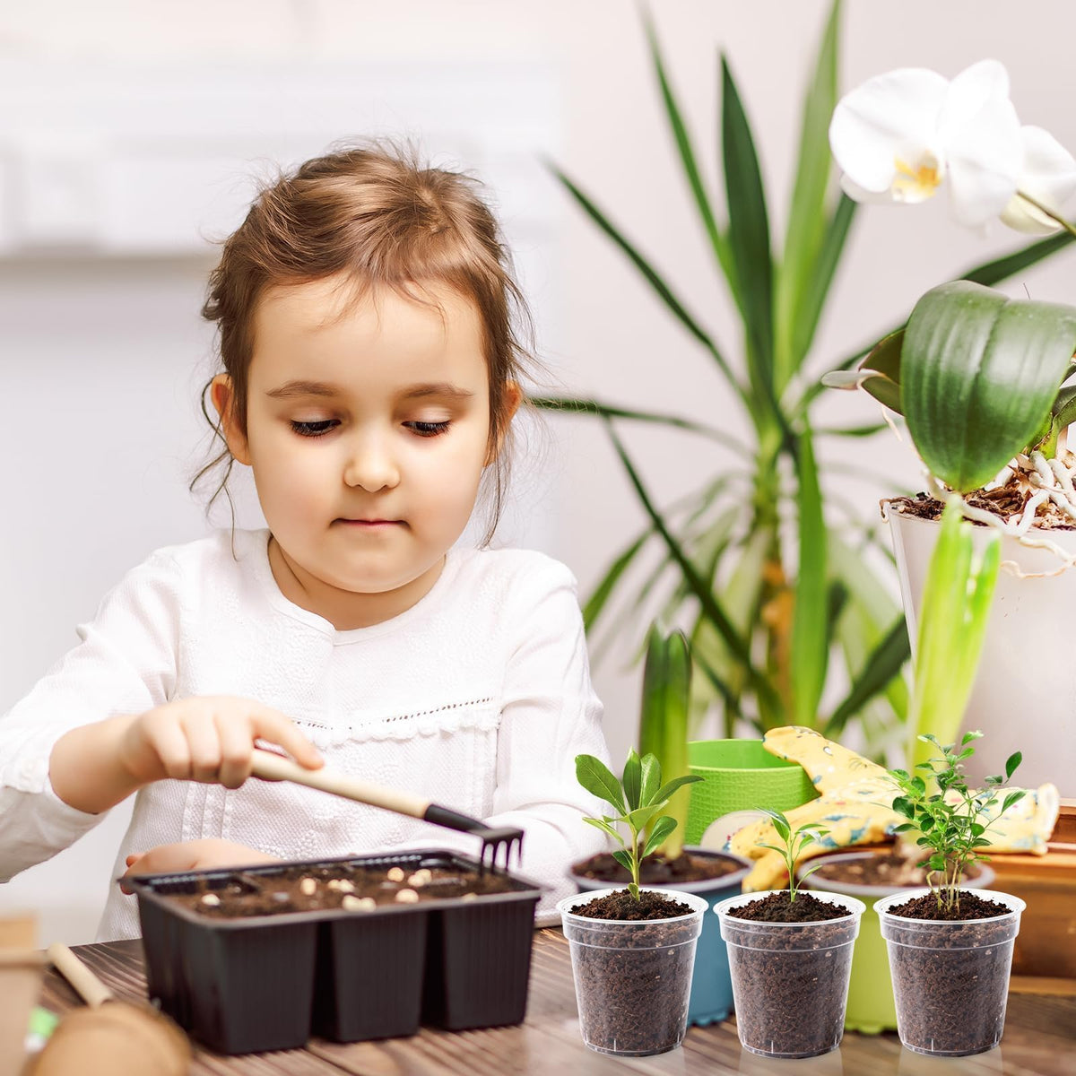 RXLWYUNLAE mini plastic pot stackable represents durable reusable planting solution