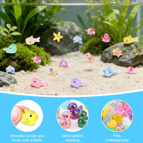 Ryaco mini resin sea creatures brighten aquariums and landscape scenes.