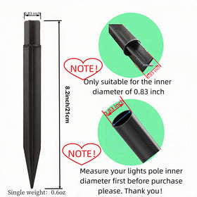 RyanDesign spike with 0.83-inch inner diameter for tool-free light attachment.