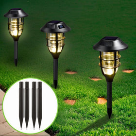 RyanDesign black outdoor stake blends with landscapes while keeping lights aligned.