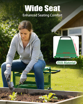 Ryansunoro garden seat all-terrain wheels handle uneven surfaces with ease