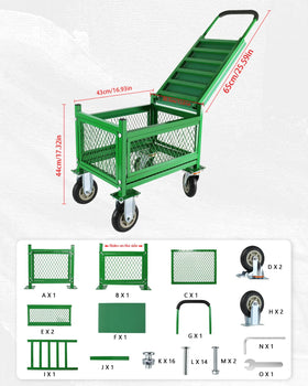 Ryansunoro garden seat with foam handle grip for comfortable pushing and pulling