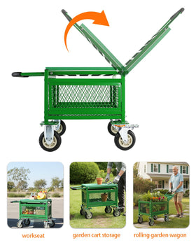 Ryansunoro garden seat mesh storage basket keeps tools within easy reach