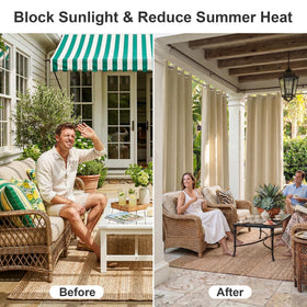 RYB HOME privacy curtains block views, enhancing seclusion on porches and gazebos