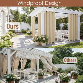RYB HOME waterproof outdoor curtains shed rain and dew, keeping seating dry