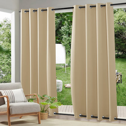 RYB HOME windproof curtains outdoors on porch for shade and privacy