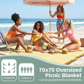 RYCHIC unfolded blanket size fits 6-8 adults for group outings