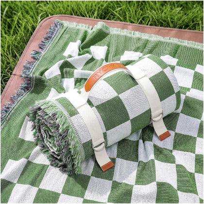 RYCHIC 2in1 extralarge picnic mat front-angled view for comfortable outdoor seating.