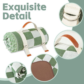 RYCHIC 2in1 extralarge picnic mat waterproof base keeps you dry on damp grass.