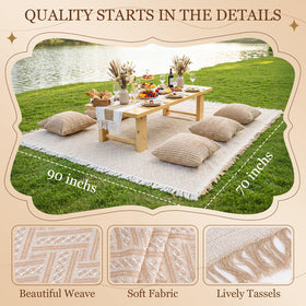 RYCHIC 6 pillow covers provide soft comfort and color to the setup.