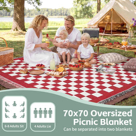 RYCHIC dual-layer setup outdoors keeps you dry on grass