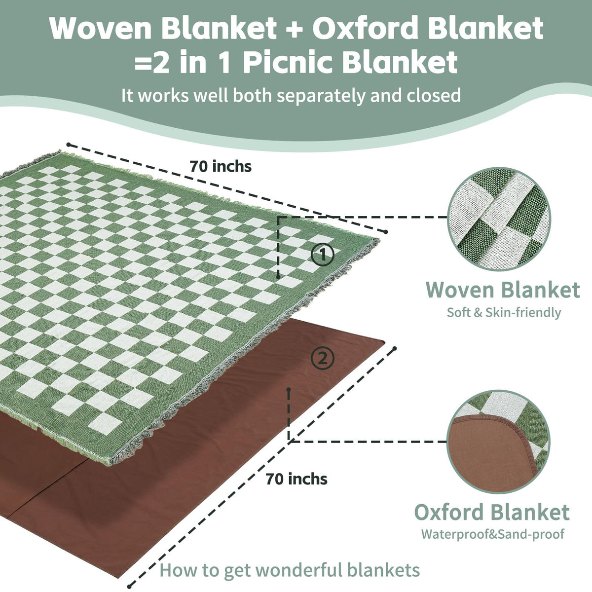 RYCHIC versatile blanket ideal for lakeside outings and festivals