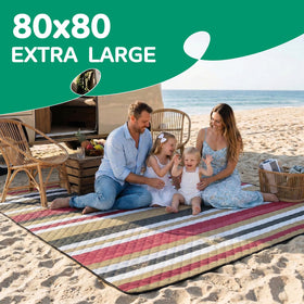 RYCHIC waterproof beach blanket folded for easy car travel