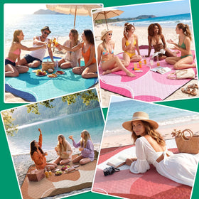 RYCHIC camping mat laid out for outdoor meals and lounging