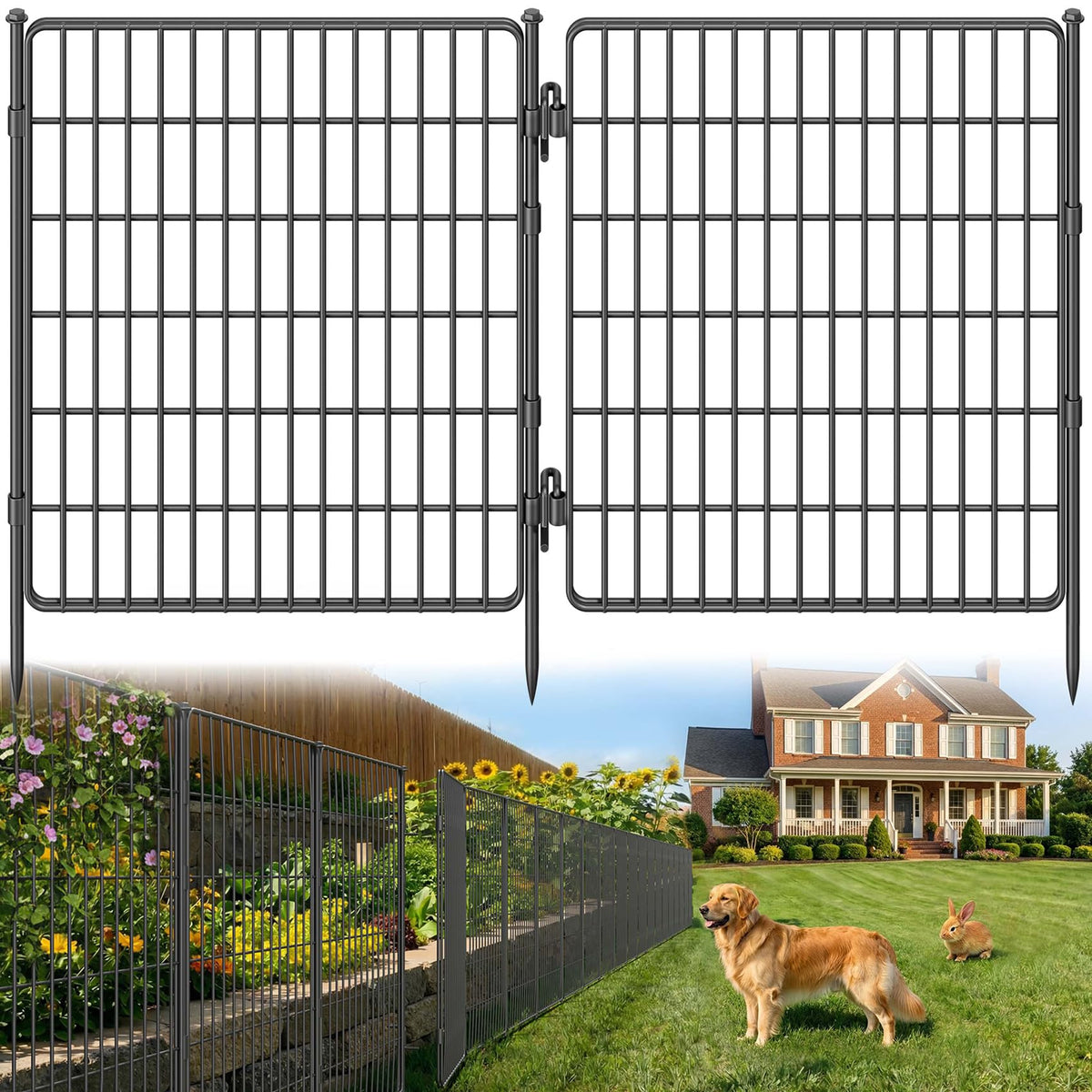 RYDIZA 3-Ply No-Dig Fence Panel closeup highlights durable outdoor metal construction for spaces