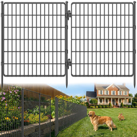 RYDIZA 3-Ply No-Dig Fence Panel closeup highlights durable outdoor metal construction for spaces