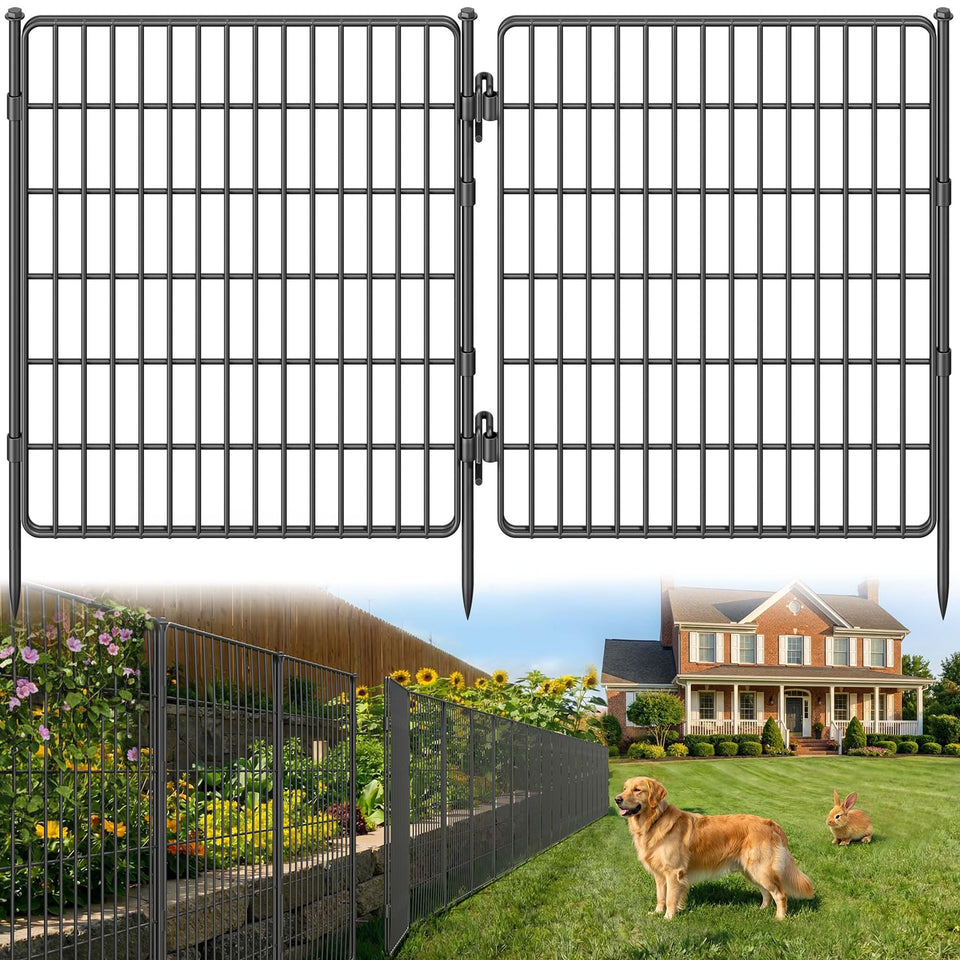 RYDIZA 3-Ply No-Dig Fence Panel closeup highlights durable outdoor metal construction for spaces