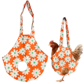 Ryetvok chicken carrier sling bag orange front view for easy transport.