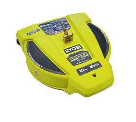 Ryobi 15in surface cleaner with caster wheels for wide-area cleaning.