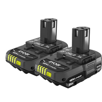 RYOBI ONE+ 18V compact battery 2-pack for quick gardening tasks