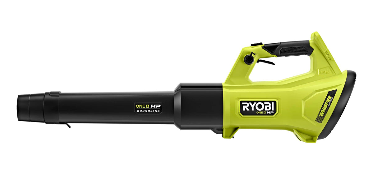 RYOBI ONE+ HP Whisper Series jet fan blower front view with quiet, powerful airflow