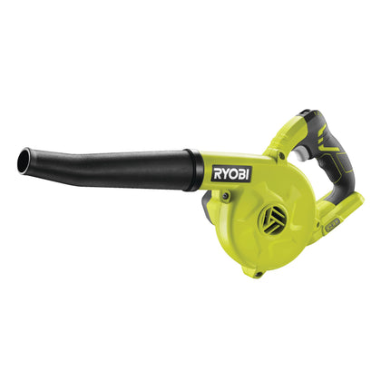 RYOBI R18TB-0 compact blower showing lightweight, versatile use for tight spaces