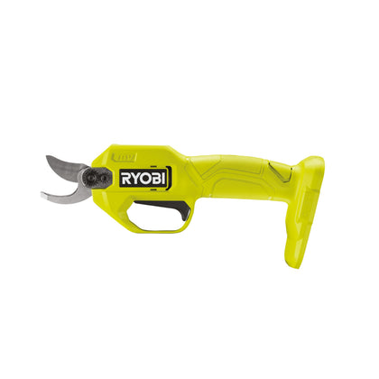 RYOBI RY18SCA-0 secateurs with bypass blades for clean, precise pruning.
