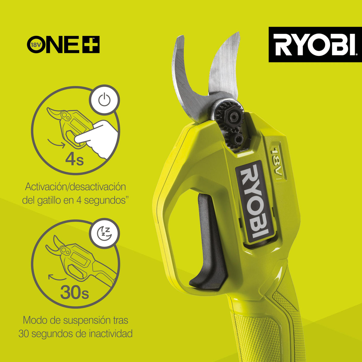 Lightweight RY18SCA-0 secateurs designed for extended pruning sessions.