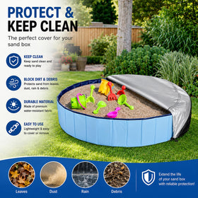 Rypet multiuse round cover suits pools, patios, and sandboxes.