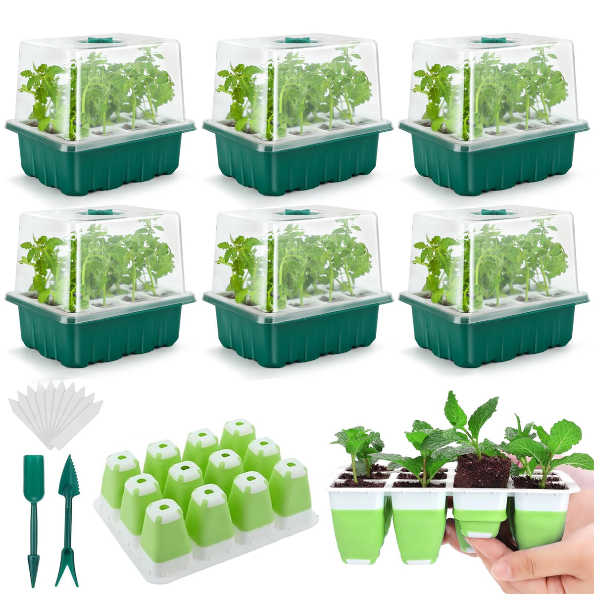 Ryscam seed starter tray 72 cells with flexible silicone bottom for intact transplant.