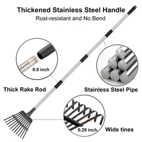 Rysnirs ergonomic stainless-steel handle reduces hand fatigue during long cleanup.