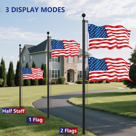 Ryzenthr flag pole kit assembly parts laid out for quick setup