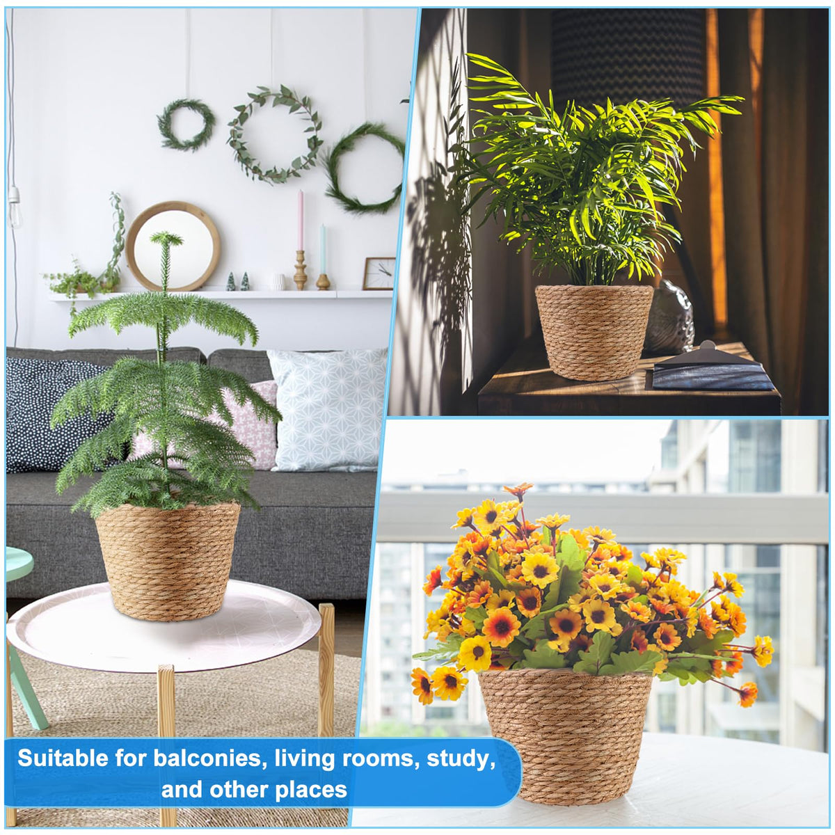 RZJSLSHANHAI Nordic-inspired seagrass basket adds natural warmth to spaces.