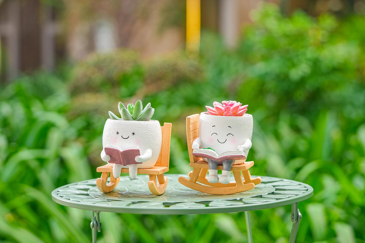 RZOIKZOI gift-ready smiley planter adds cheerful decor.