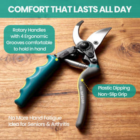 S2U Pruning Shears with one-touch safety lock for secure storage