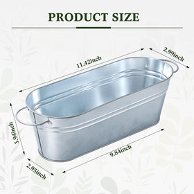 Sabary galvanized bucket planter with rustic finish for flowers.