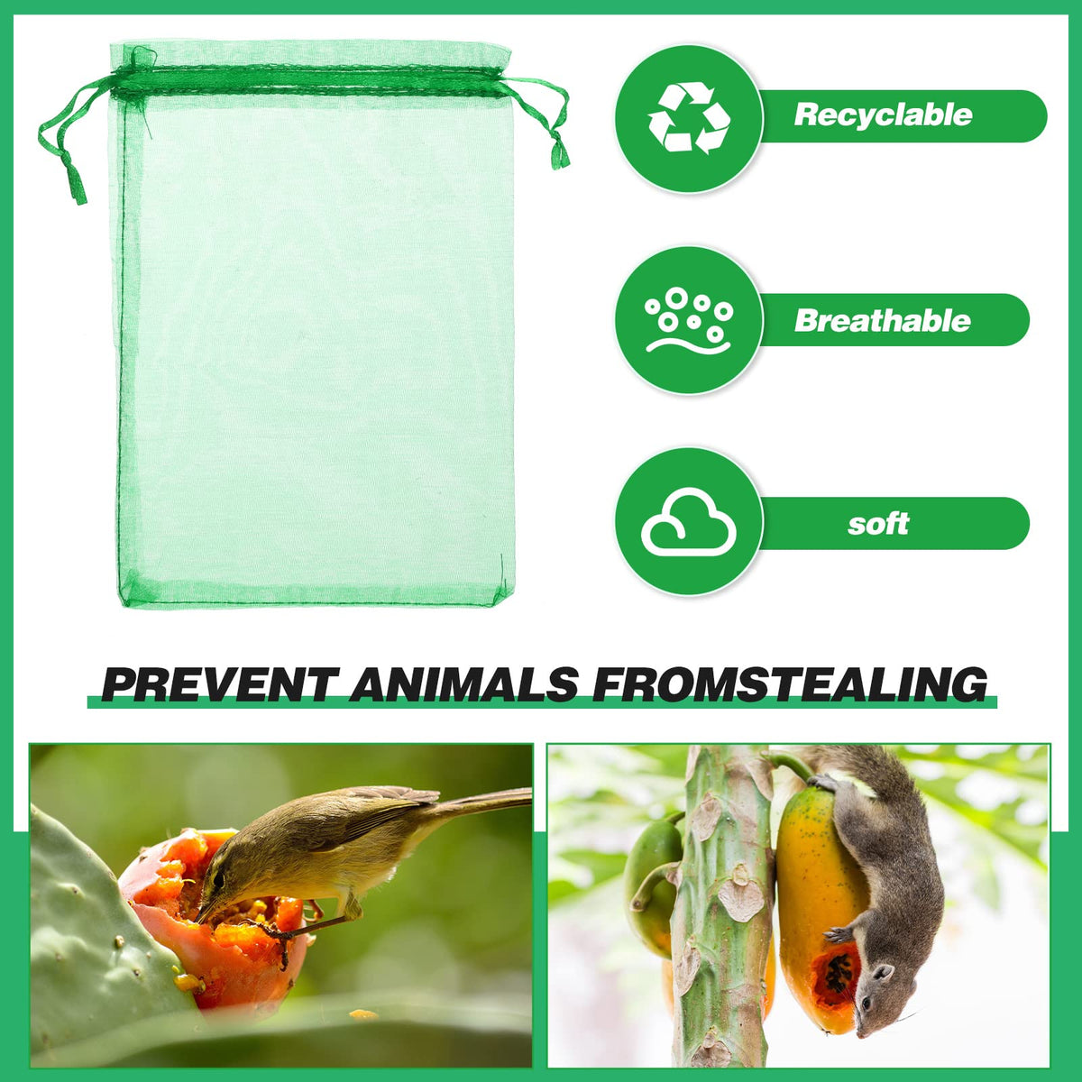 Sabary organza garden bags are lightweight and breathable for delicate plants.
