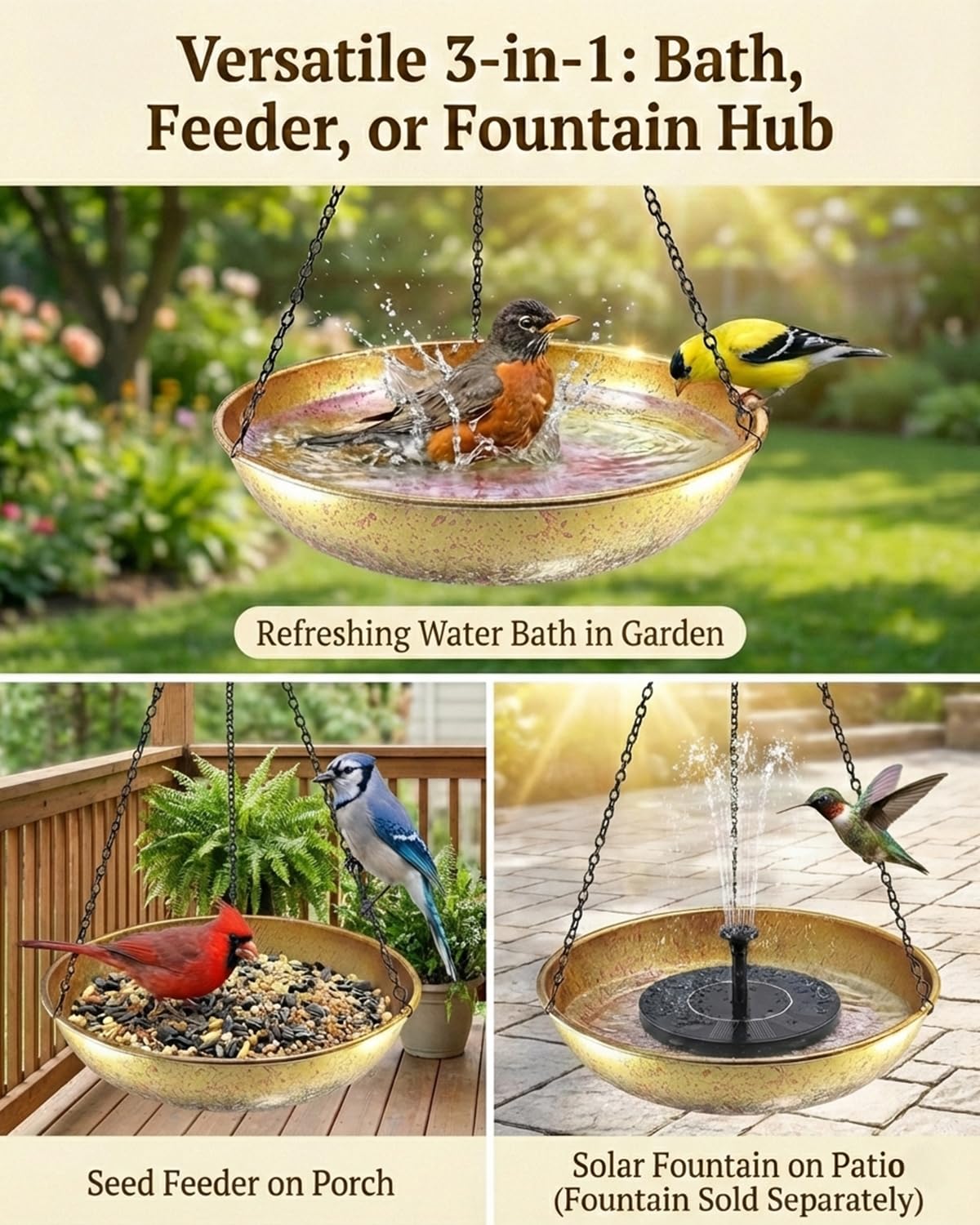 SAC SMARTEN ARTS 11-inch basin for safe bird landing