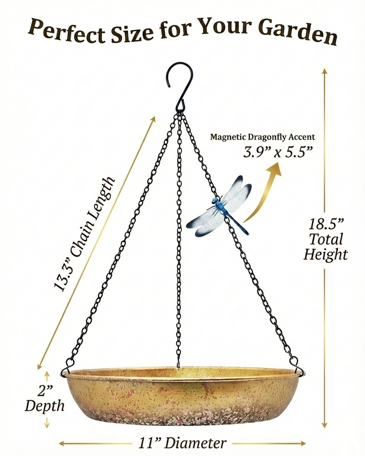 SAC SMARTEN ARTS metal bird bath with anti-rust finish for outdoor longevity