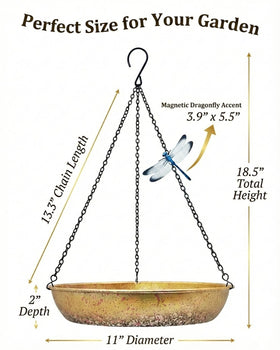 SAC SMARTEN ARTS metal bird bath with anti-rust finish for outdoor longevity